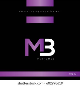 M & B Letter logo with packaging design vector element