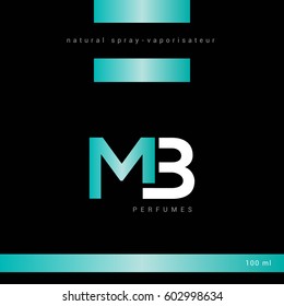 M & B Letter logo with packaging design vector element