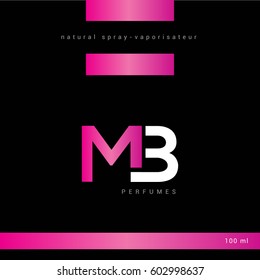 M & B Letter logo with packaging design vector element