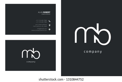 M & B line letter joint logo design vector