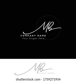 M B MB  Initial letter handwriting and signature logo.	
