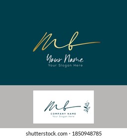  M B MB Escritura manuscrita inicial y logotipo de la firma. Logo inicial del vector de belleza .Moda, boutique, floral y botánica