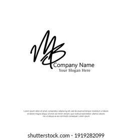 M B MB Initial letter handwriting and signature logo. Beauty vector initial logo .Fashion, boutique, floral and botanical