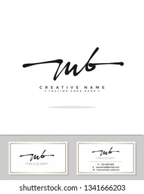 M B MB initial logo signature template vector. Handwriting concept logo.