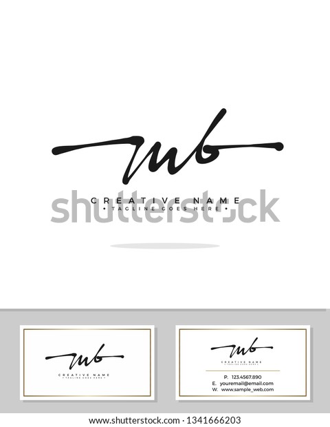 M B MB initial logo signature template vector.\
Handwriting concept logo.