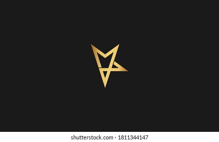 M, B, MB Letter with Star Logo Template vector icon illustration design. Modern Star logo in elegant style with Black Background.