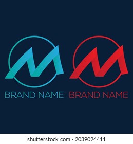 M Based Minimalist Logo Vector
