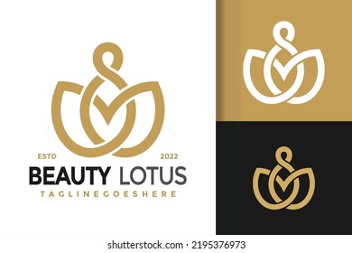 M Beauty Lotus Bloom Logo Design, brand identity logos vector, modern logo, Logo Designs Vector Illustration Template