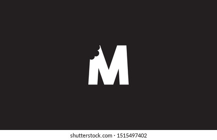 M Bite Letter Logo. Unique Attractive Creative Modern Initial M Logo With Bites Shape Design