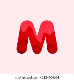 M Blood Font Vector Template Design Illustration