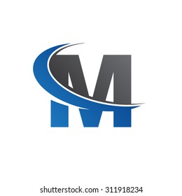 m blue swoosh logo