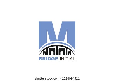 M patrón de logotipo de letra puente para su marca.

