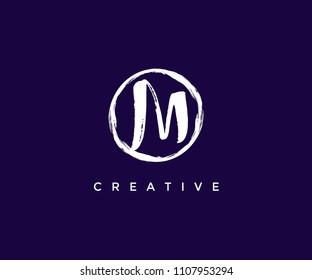 M Brush Logo Design Template