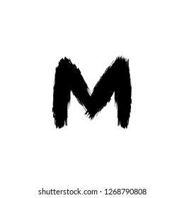 M brush logo vector illustration