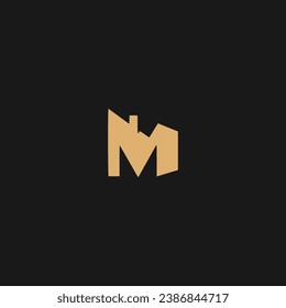 M Ilustración vectorial de la plantilla de logotipo de la carta de construcción,
