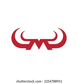 M butcher logo, bull icon, animal icon