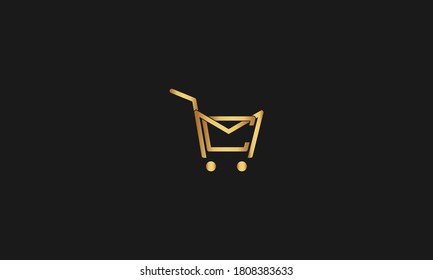 M, C, CM, MC Letter with Cart Logo Template vector icon illustration design. Letter M C Online Shop Logo