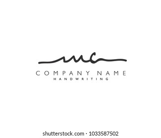 M C Initial handwriting logo