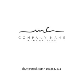 M C Initial handwriting logo