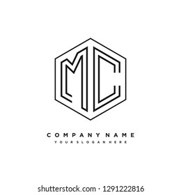 M C initial letter, modern logo design template vector 