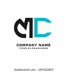 M C initial letter, modern logo design template vector 