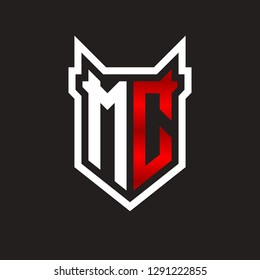 M C initial letter, modern logo design template vector 