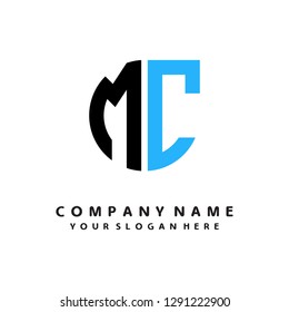M C initial letter, modern logo design template vector 