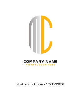 M C initial letter, modern logo design template vector 