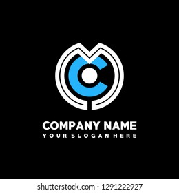 M C initial letter, modern logo design template vector 