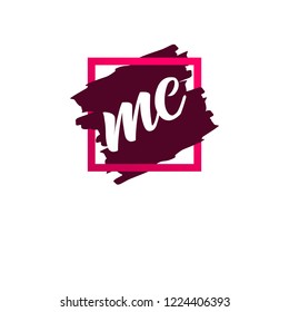 M C initial square logo template vector