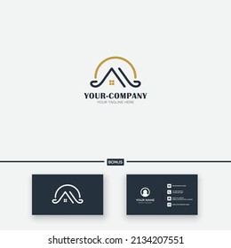 M C letra simple logotipo inmobiliario línea de diseño minimalista hogar