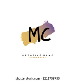 M C MC Initial abstract logo concept vector