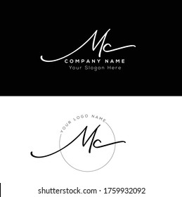  M C MC Initial letter handwriting and signature logo.	