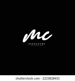 M C MC Initial letter handwritten and signature vector image logo