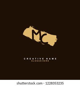 M C MC Initial logo template vector