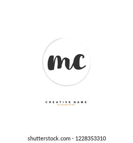 M C MC Initial logo template vector