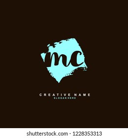 M C MC Initial logo template vector