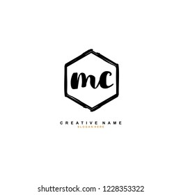 M C MC Initial logo template vector
