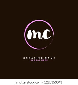 M C MC Initial logo template vector