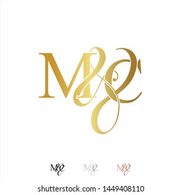 M & C / MC logo initial vector mark. Rose gold. gold. silver color.
