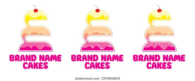 M Cake Logo Name Icon Vector