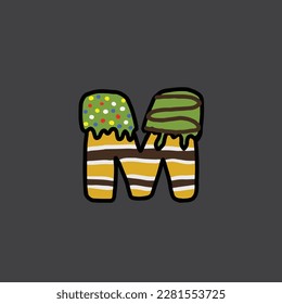 m from cake vector alphabet and number