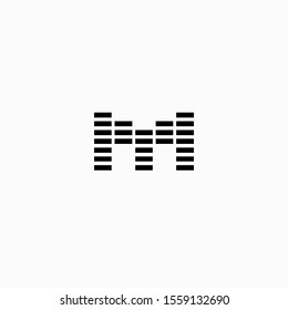 M capital letter line equalizer vector design