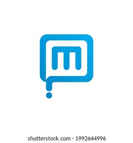 M chat talk technology logo