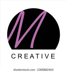 m letra circular logotipo de diseño icono de la compañía creativa 