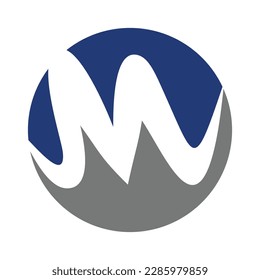 m circle logo icon template 3