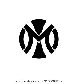 m circle monogram letter logo