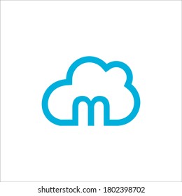 M cloud logo design vector sign