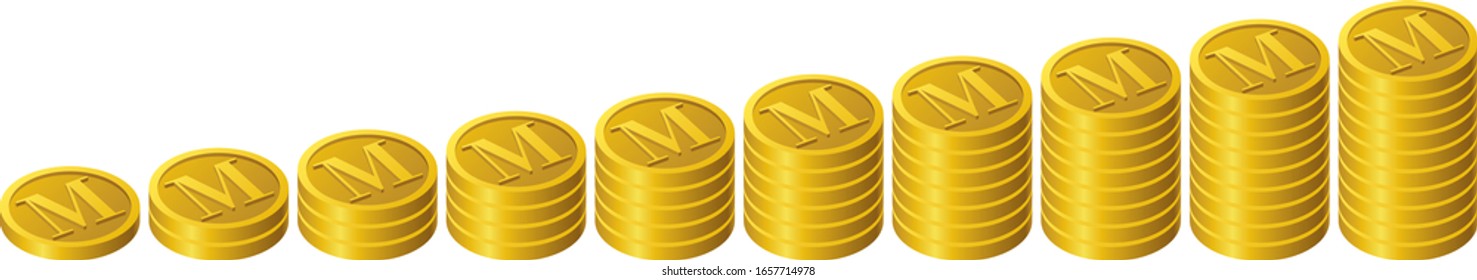 M coins increasing one by one