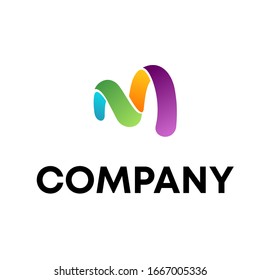 M Color Full Logo Design Modern Template